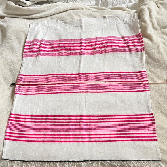 Lemlem White and Pink Striped Blouse/kaftan/tunic - Picture 5 of 5